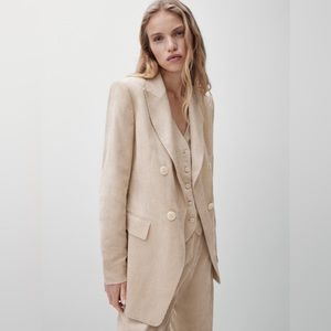 NWT Massimo Dutti Loose-fitting corduroy double-breasted suit
blazer